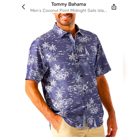 Tommy Bahama Other - Tommy Bahama Men's Coconut Point Midnight Sails IslandZone® Shirt 3XLB - EUC